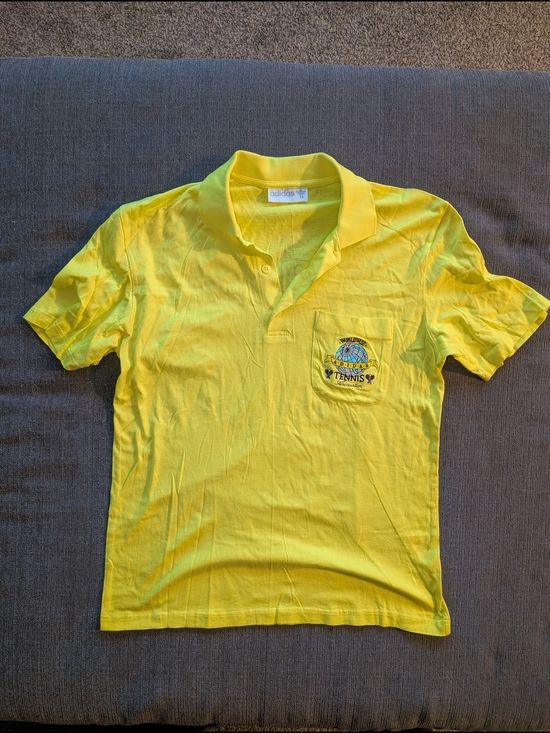 adidas Other - adidas Vintage Bright Yellow Polo with Tennis Pocket Logo